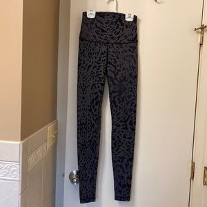 Size 4 lululemon leggings- grey and black animal print
